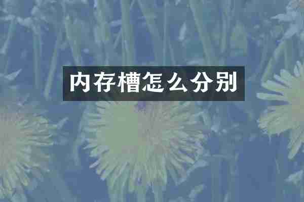 内存槽怎么分别