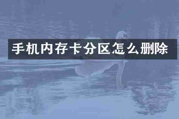 手机内存卡分区怎么删除