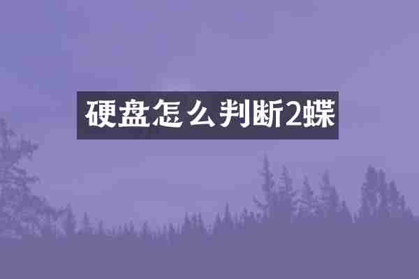 硬盘怎么判断2蝶