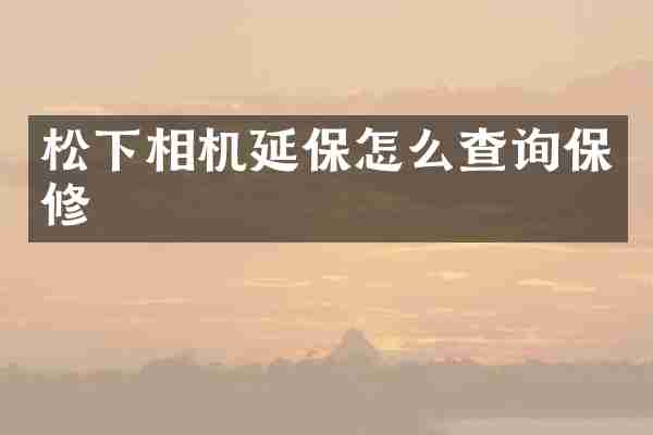 松下相机延保怎么查询保修