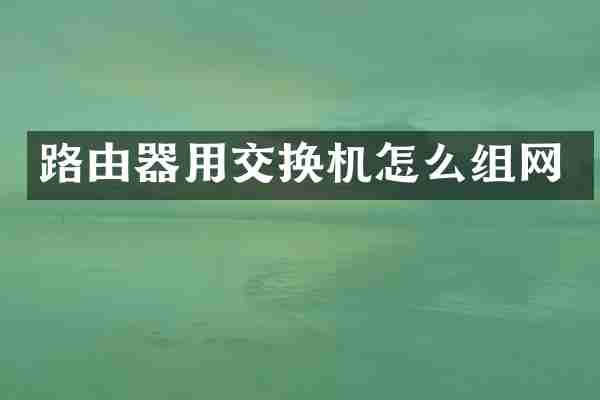 路由器用交换机怎么组网