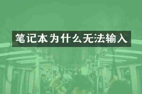 笔记本为什么无法输入