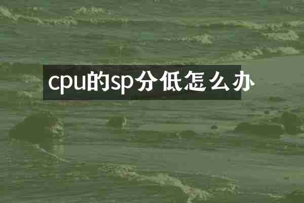 cpu的sp分低怎么办