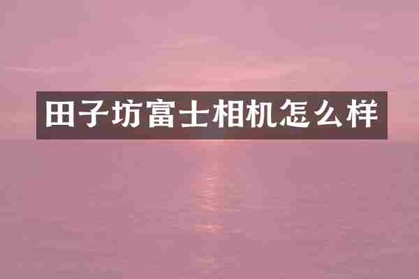 田子坊富士相机怎么样