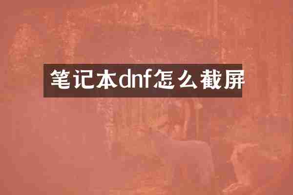 笔记本dnf怎么截屏