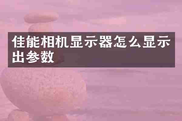 佳能相机显示器怎么显示出参数