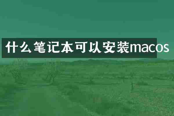 什么笔记本可以安装macos