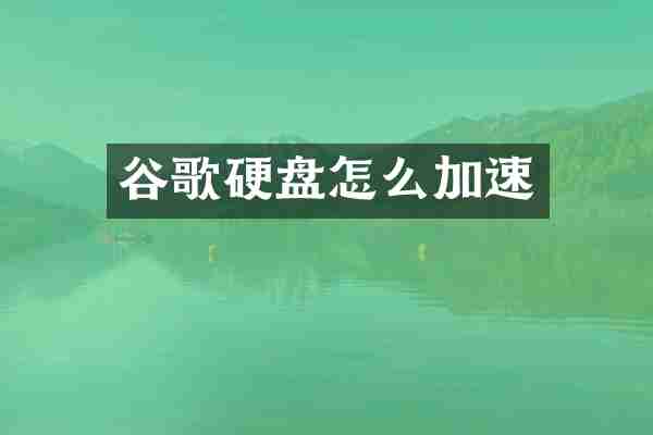 谷歌硬盘怎么加速