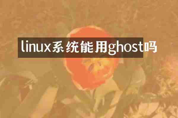 linux系统能用ghost吗