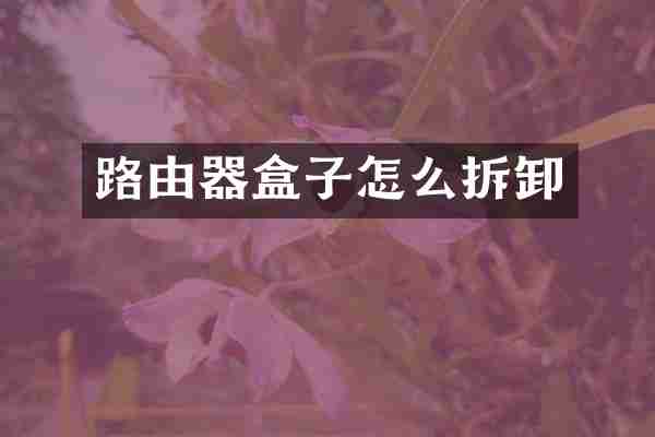 路由器盒子怎么拆卸