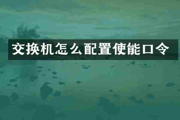 交换机怎么配置使能口令