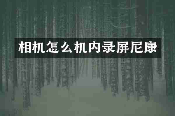 相机怎么机内录屏尼康