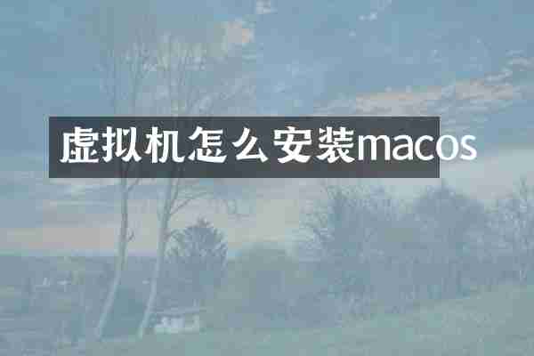 虚拟机怎么安装macos