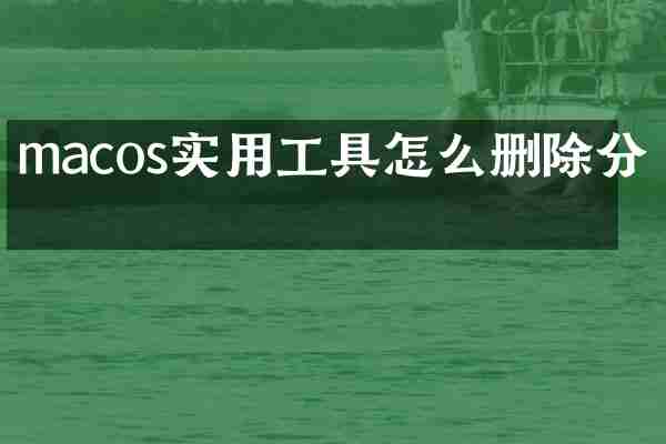 macos实用工具怎么删除分区