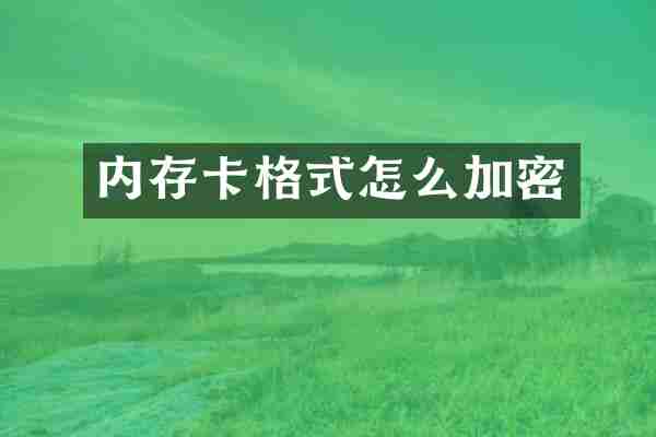 内存卡格式怎么加密