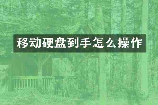 移动硬盘到手怎么操作