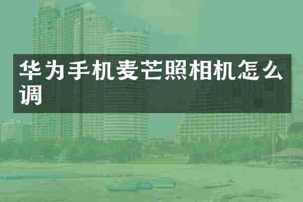 华为手机麦芒照相机怎么调