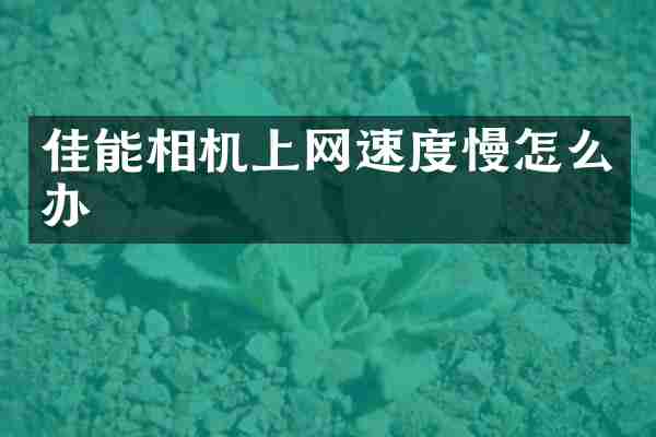 佳能相机上网速度慢怎么办