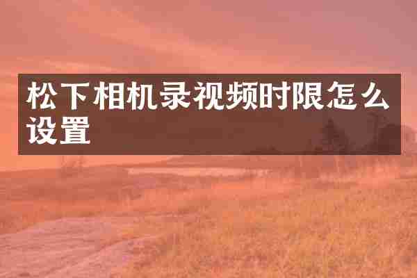 松下相机录视频时限怎么设置