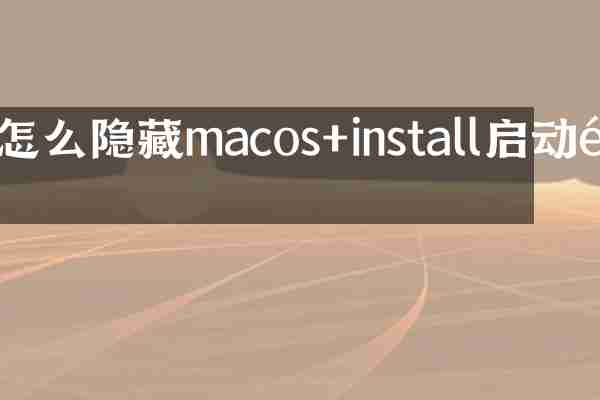 怎么隐藏macos+install启动项