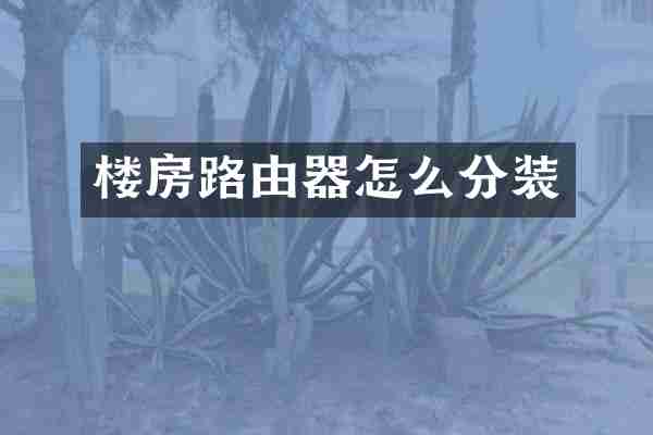 楼房路由器怎么分装