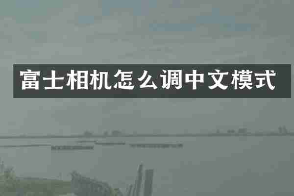 富士相机怎么调中文模式