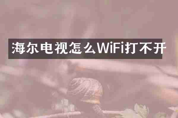 海尔电视怎么WiFi打不开