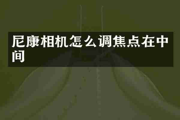 尼康相机怎么调焦点在中间
