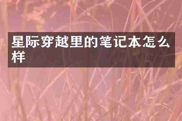星际穿越里的笔记本怎么样