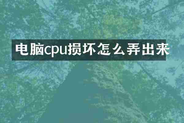 电脑cpu损坏怎么弄出来