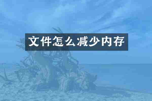 文件怎么减少内存