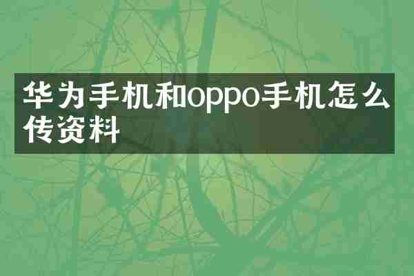 华为手机和oppo手机怎么互传资料