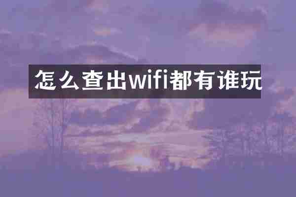 怎么查出wifi都有谁玩