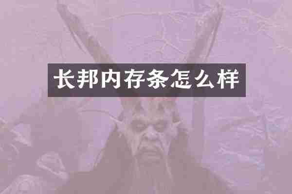 长邦内存条怎么样