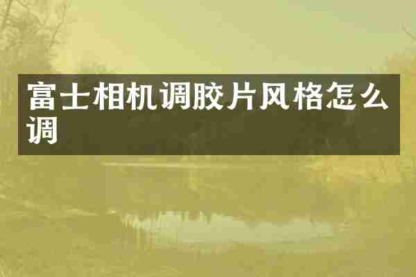 富士相机调胶片风格怎么调