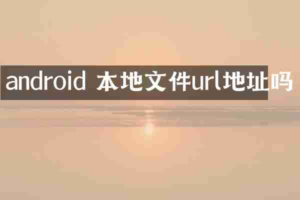 android 本地文件url地址吗