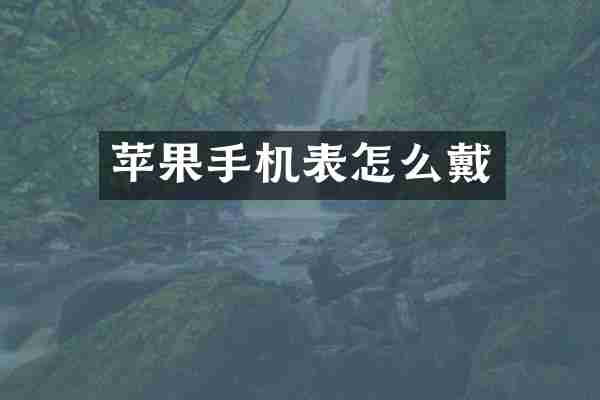 苹果手机表怎么戴