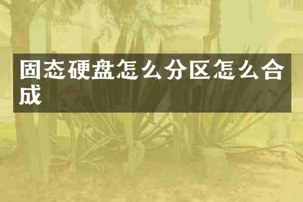 固态硬盘怎么分区怎么合成