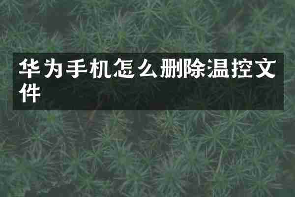华为手机怎么删除温控文件