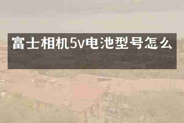 富士相机5v电池型号怎么看