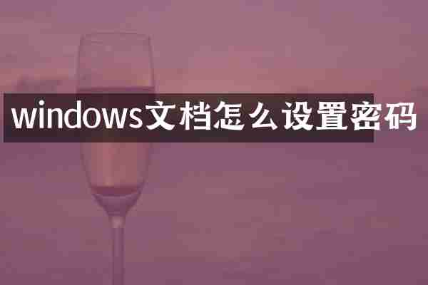 windows文档怎么设置密码