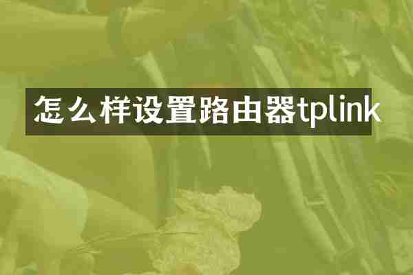 怎么样设置路由器tplink