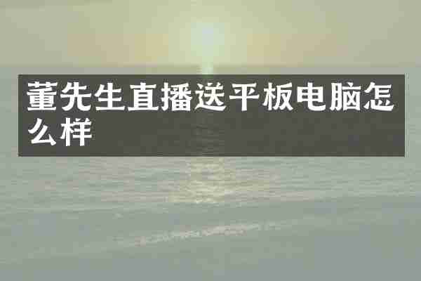 董先生直播送平板电脑怎么样