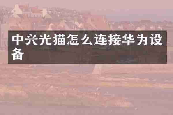 中兴光猫怎么连接华为设备