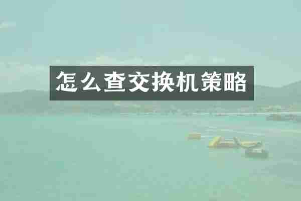 怎么查交换机策略
