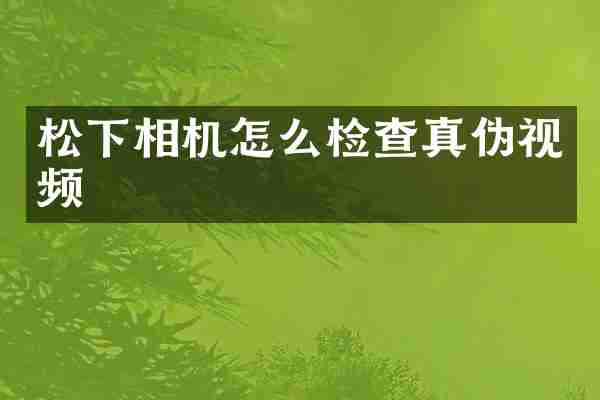 松下相机怎么检查真伪视频
