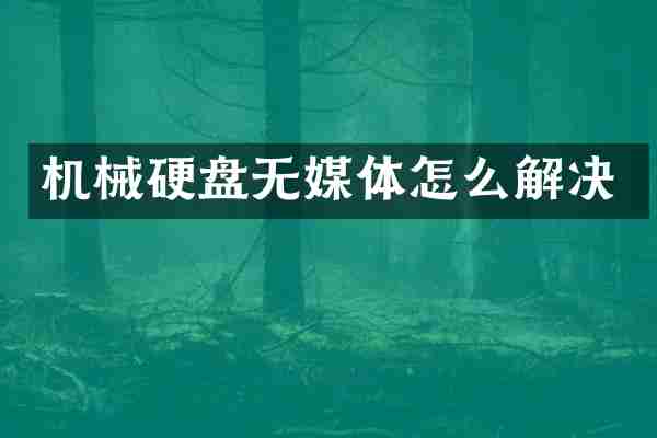 机械硬盘无媒体怎么解决