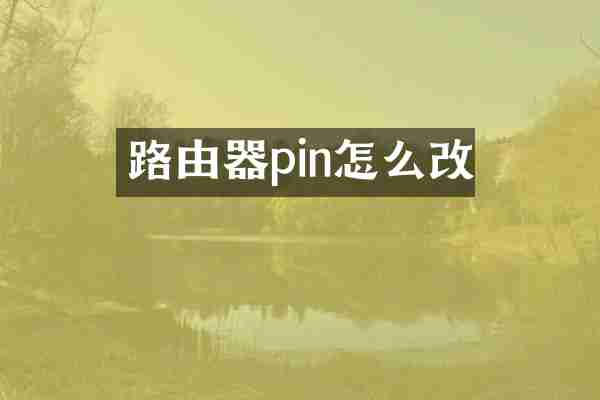 路由器pin怎么改