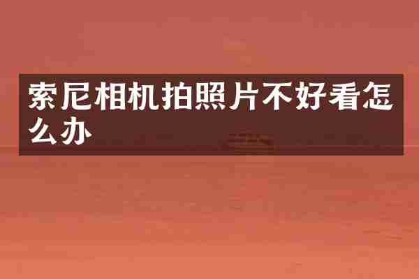 索尼相机拍照片不好看怎么办