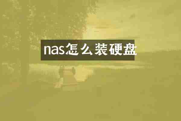nas怎么装硬盘